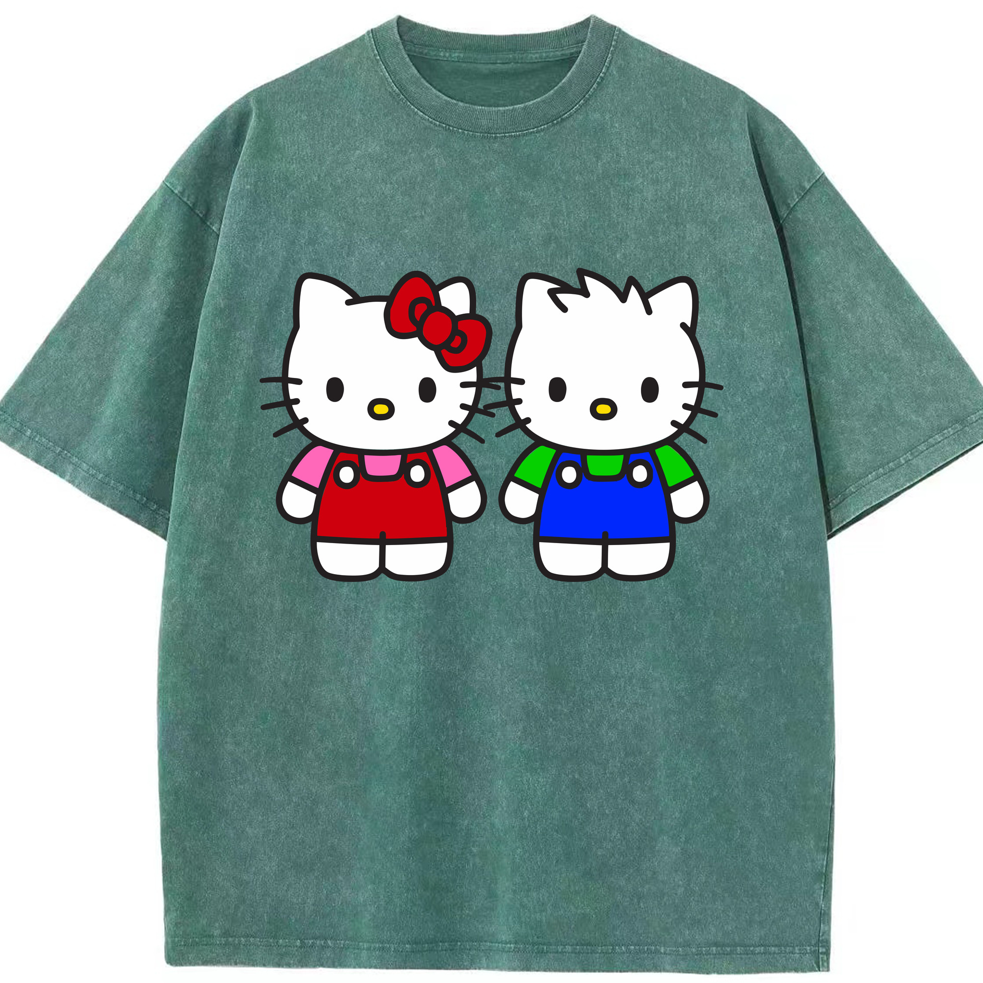 （画像用） Hello Kitty ハローキティ 綿100% ヴィンテージ風 半袖Tシャツ（フロントプリント）